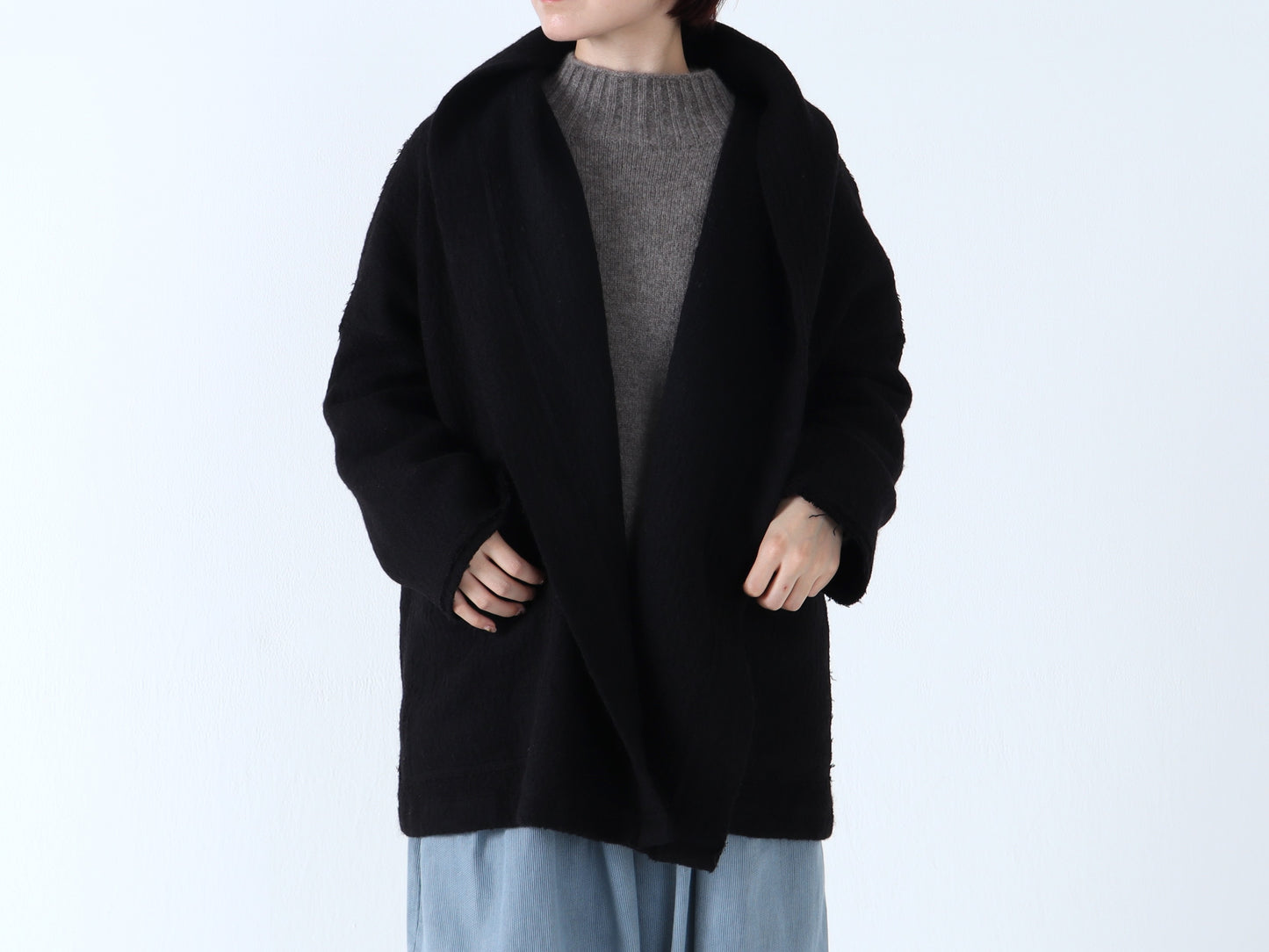 【NEW】縮絨ウール ショールコート