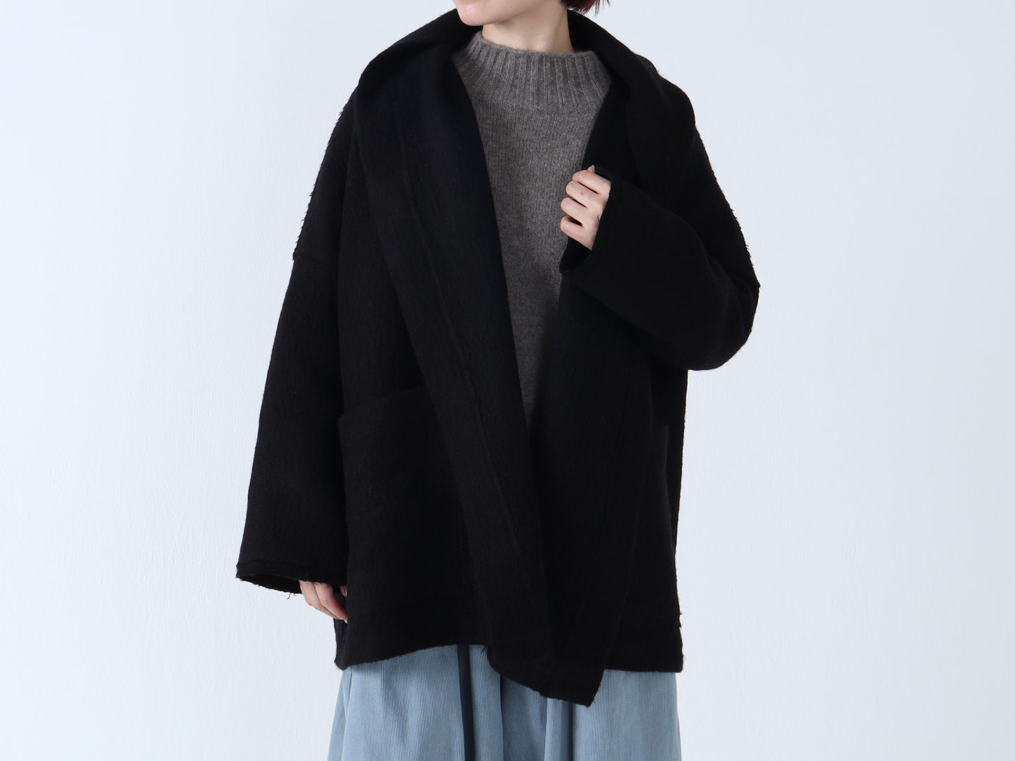 【NEW】縮絨ウール ショールコート
