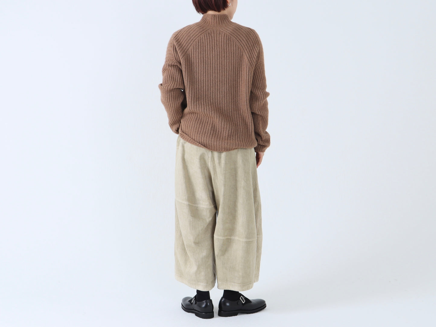 【NEW】ベビーキャメル リブハイネックセーター