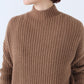 【NEW】ベビーキャメル リブハイネックセーター