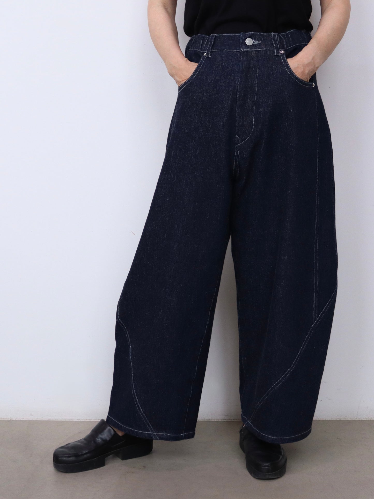 【NEW】綿デニム コクーンワイドパンツ