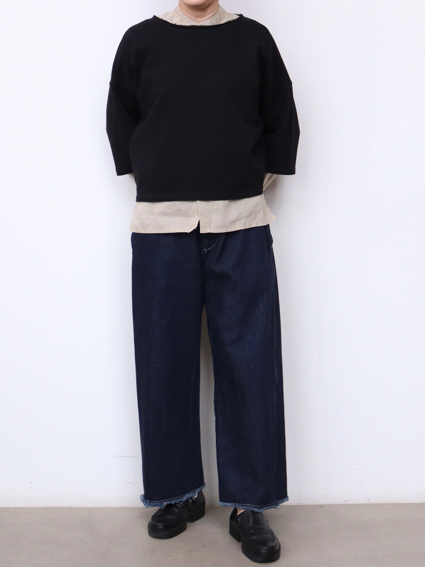 【NEW】綿デニム フリンジストレートパンツ