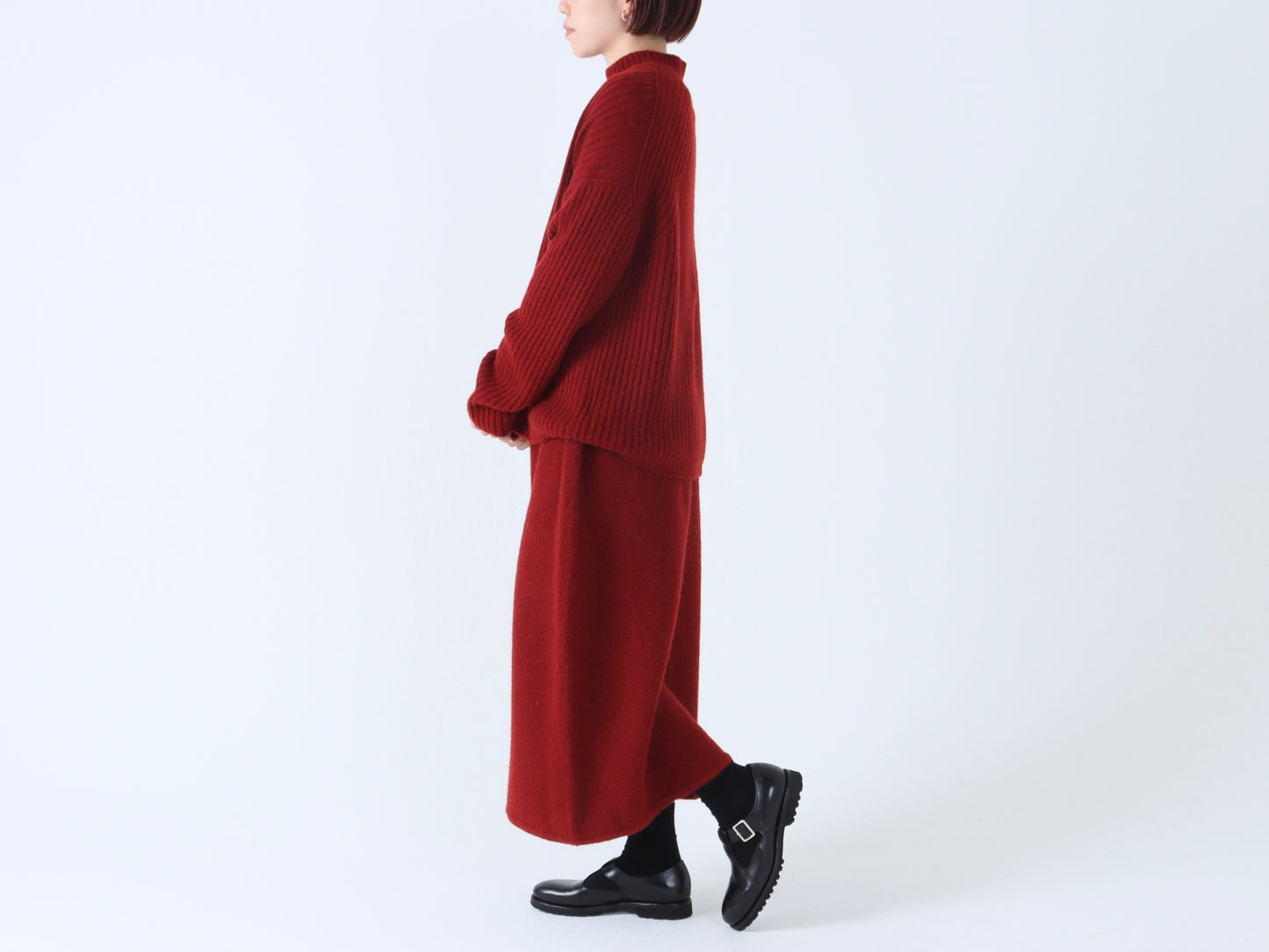 【NEW】ベビーキャメル リブハイネックセーター