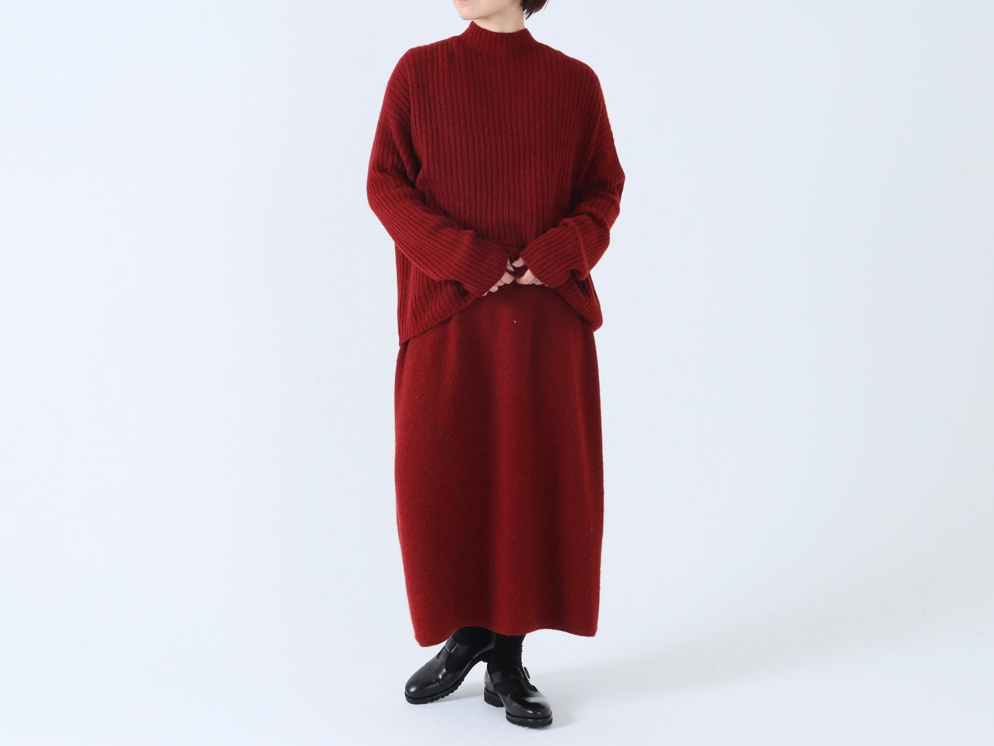 【NEW】ベビーキャメル リブハイネックセーター