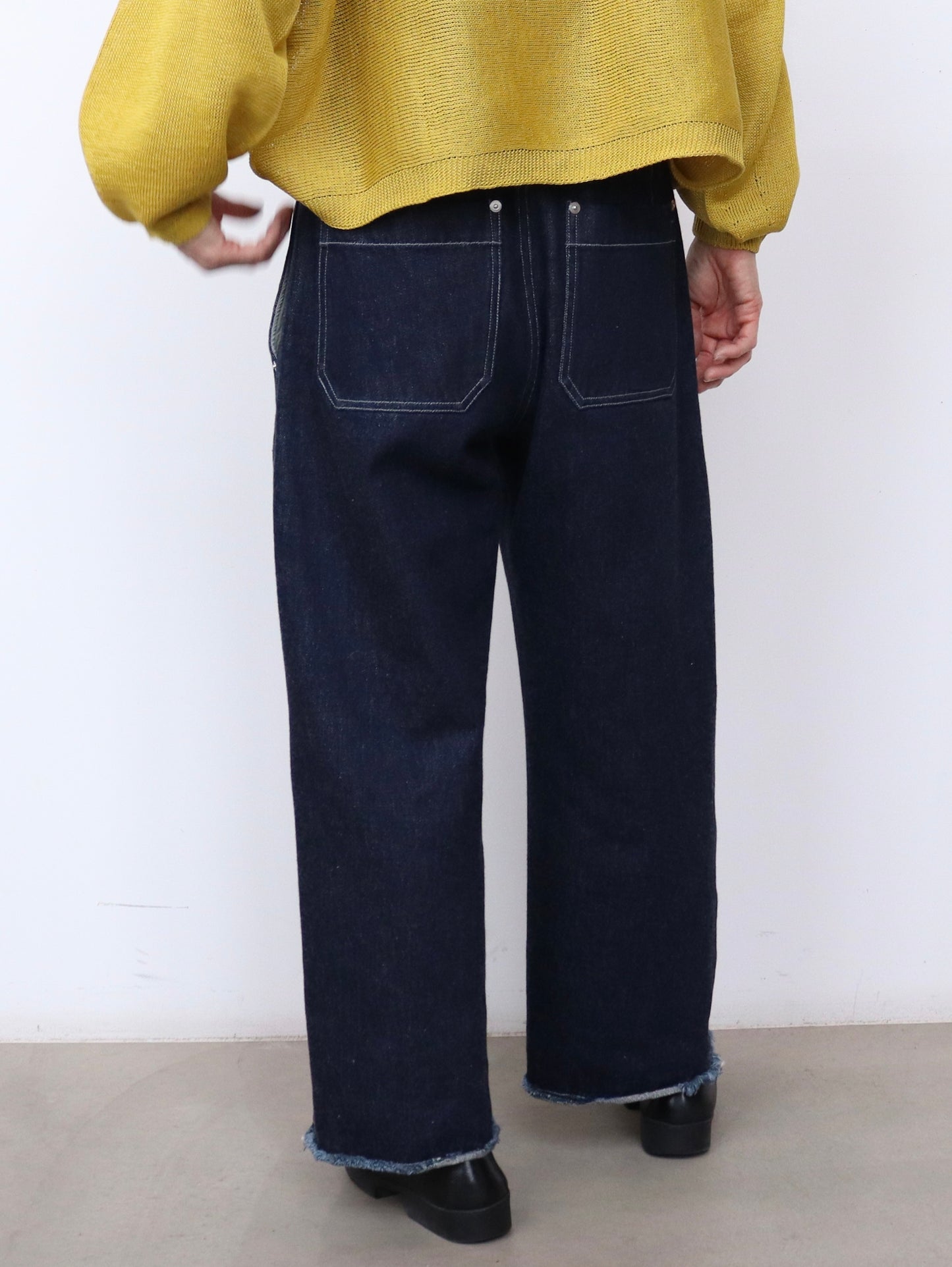 【NEW】綿デニム フリンジストレートパンツ