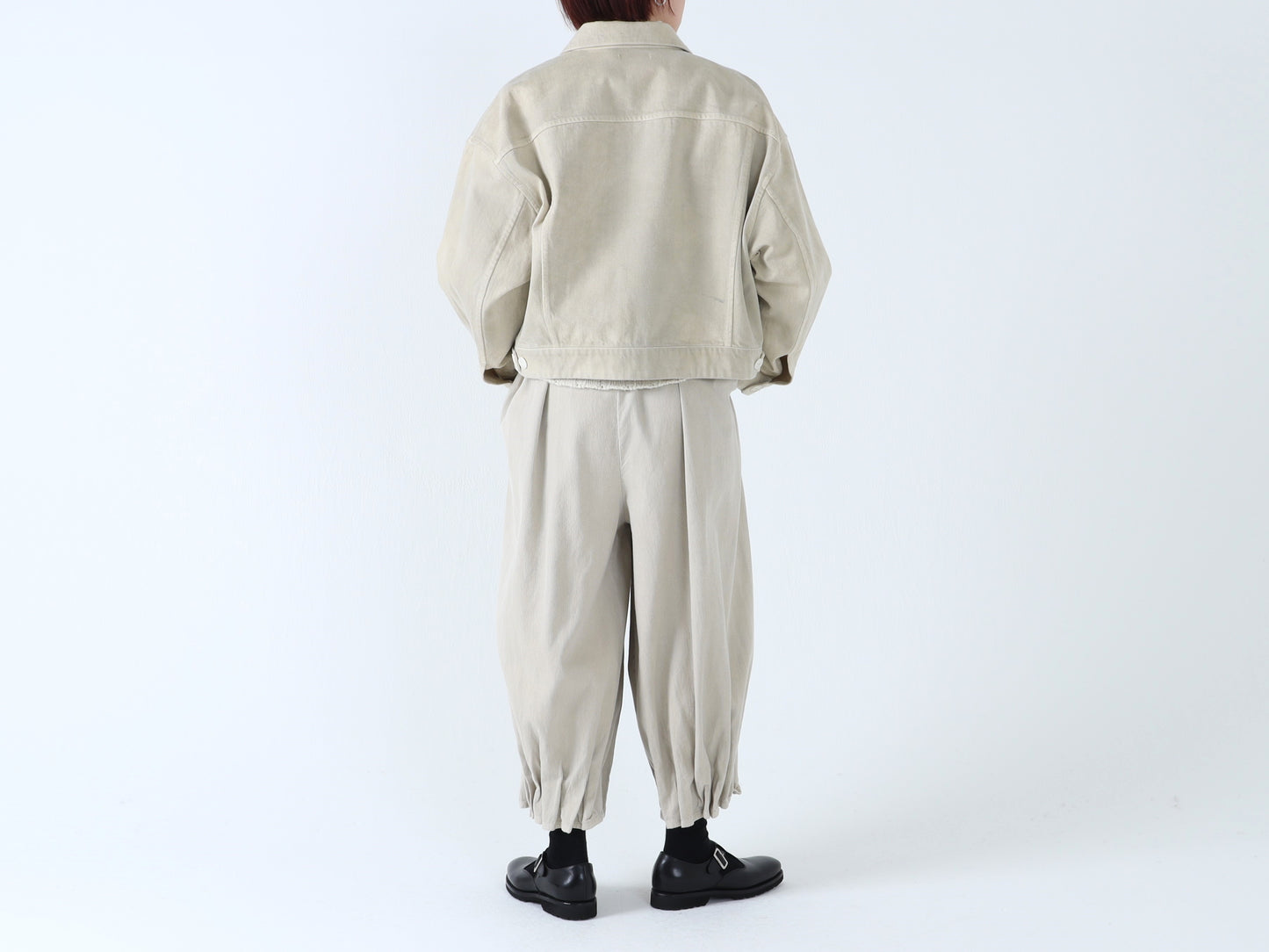 綿刺し子 プリーツパンツ