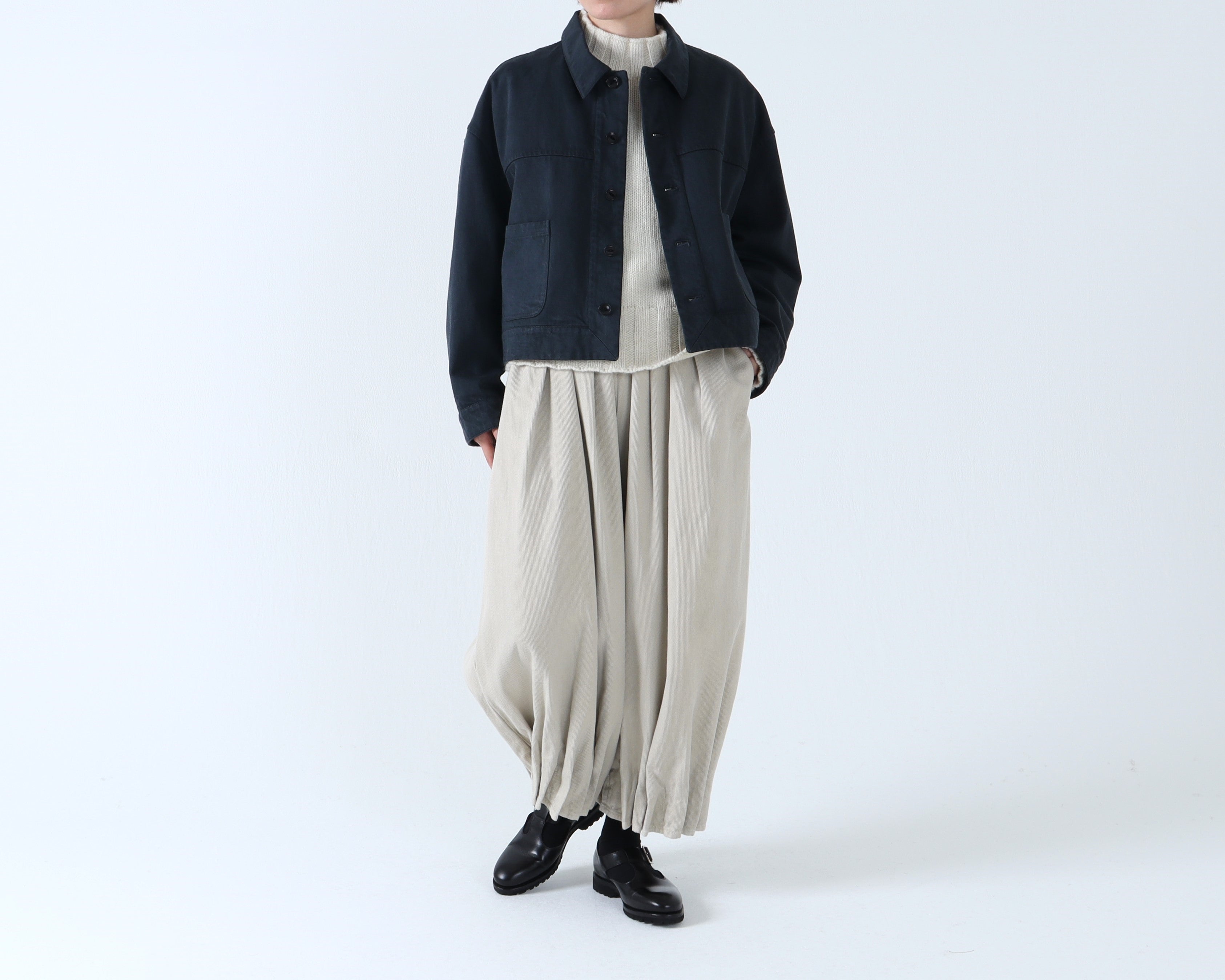 FACTORY　綿刺し子　ファクトリー　 プリーツパンツ　size１ 綿刺し子 プリーツパンツ – factory