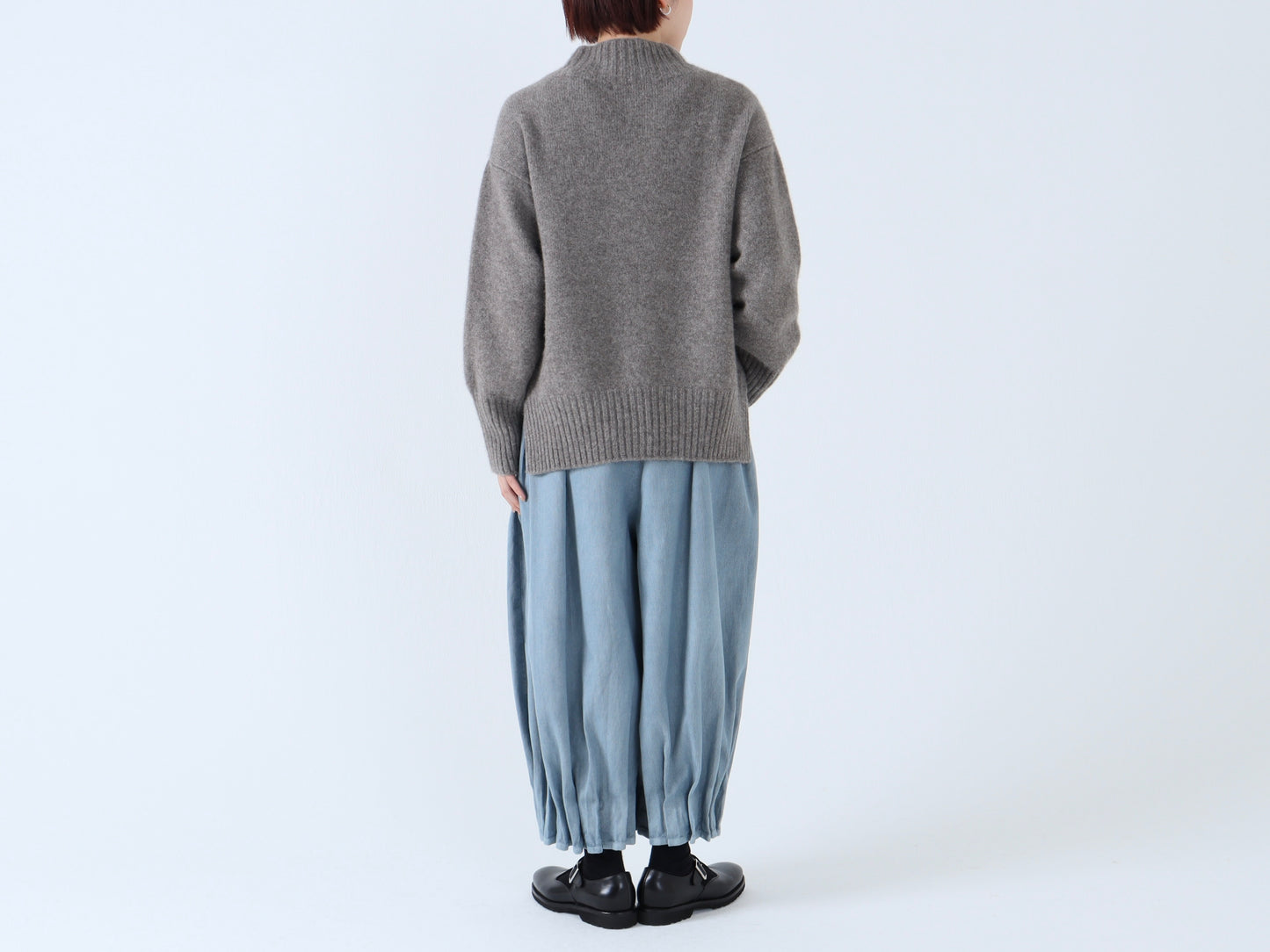 綿刺し子 プリーツパンツ