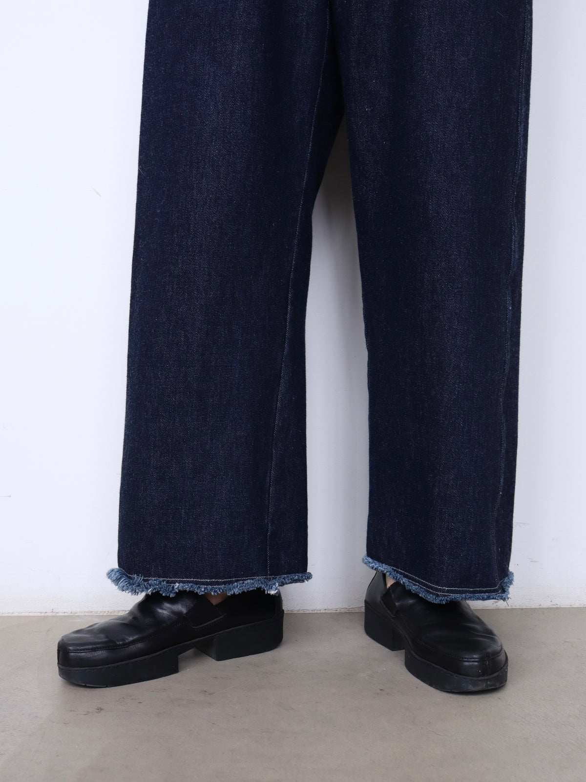 【NEW】綿デニム フリンジストレートパンツ