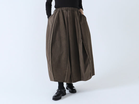 25AW｜S-02｜綿刺し子×ジンバブエコットン　パイピングスカート