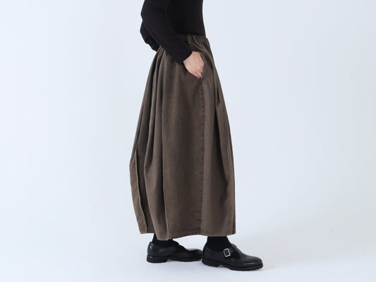 25AW｜S-02｜綿刺し子×ジンバブエコットン　パイピングスカート