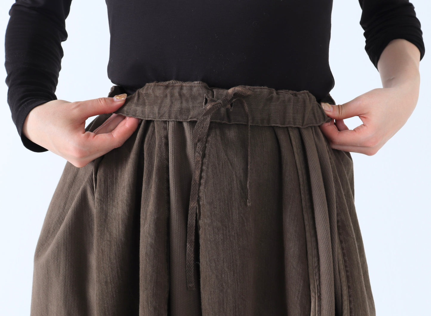 綿刺し子×ジンバブエコットン パイピングスカート