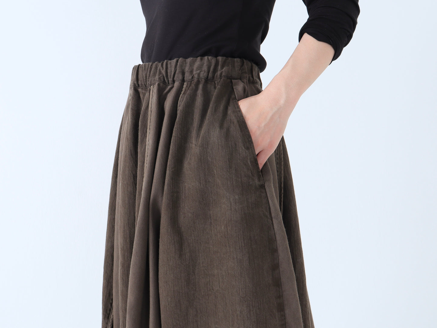 綿刺し子×ジンバブエコットン パイピングスカート