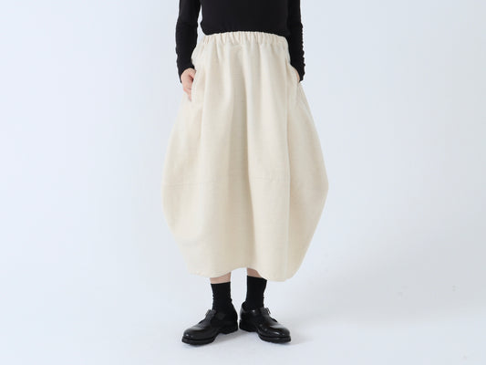 【NEW】綿ウール朱子織 バルーンスカート