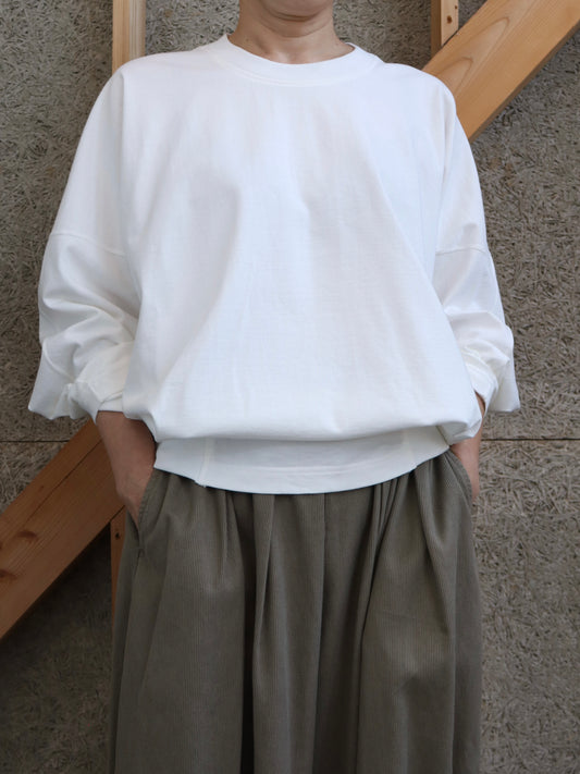 綿カットソー サイドリブトレーナー