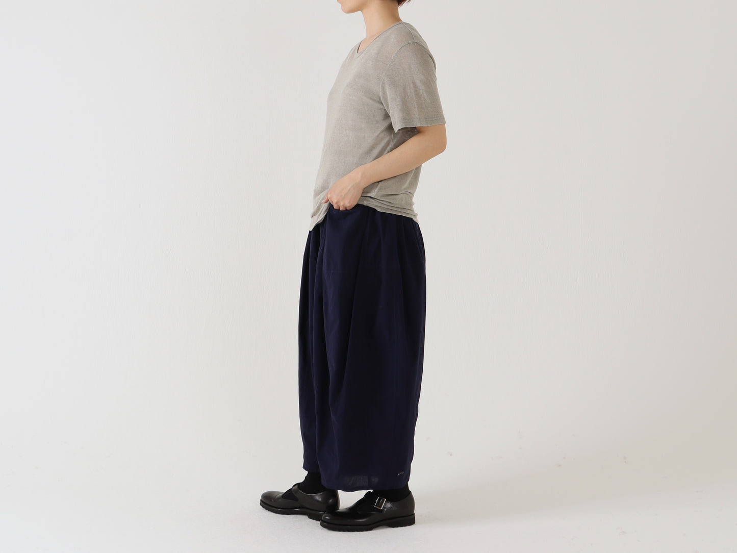 麻ジャージ プレーンカットソー