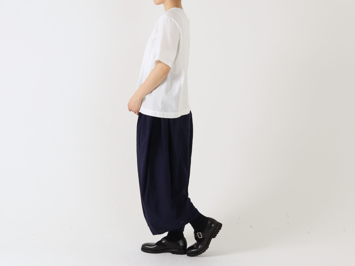 綿ローン塩縮加工 サイドポケットバルーンパンツ