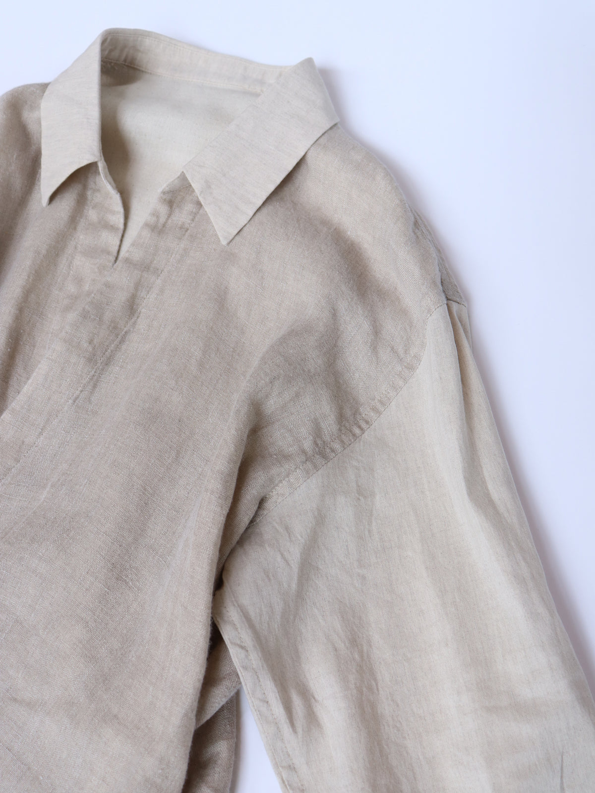 【NEW】綿麻Wガーゼ カシュクールシャツ