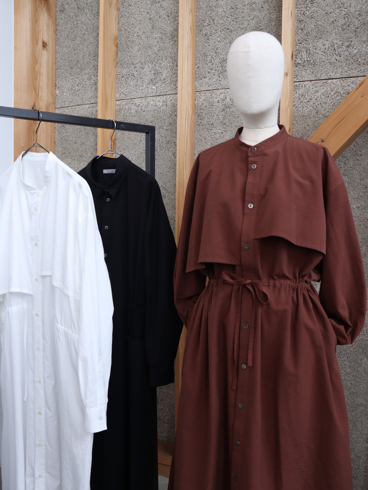 【NEW】綿ウールタイプライター トレンチシャツワンピース
