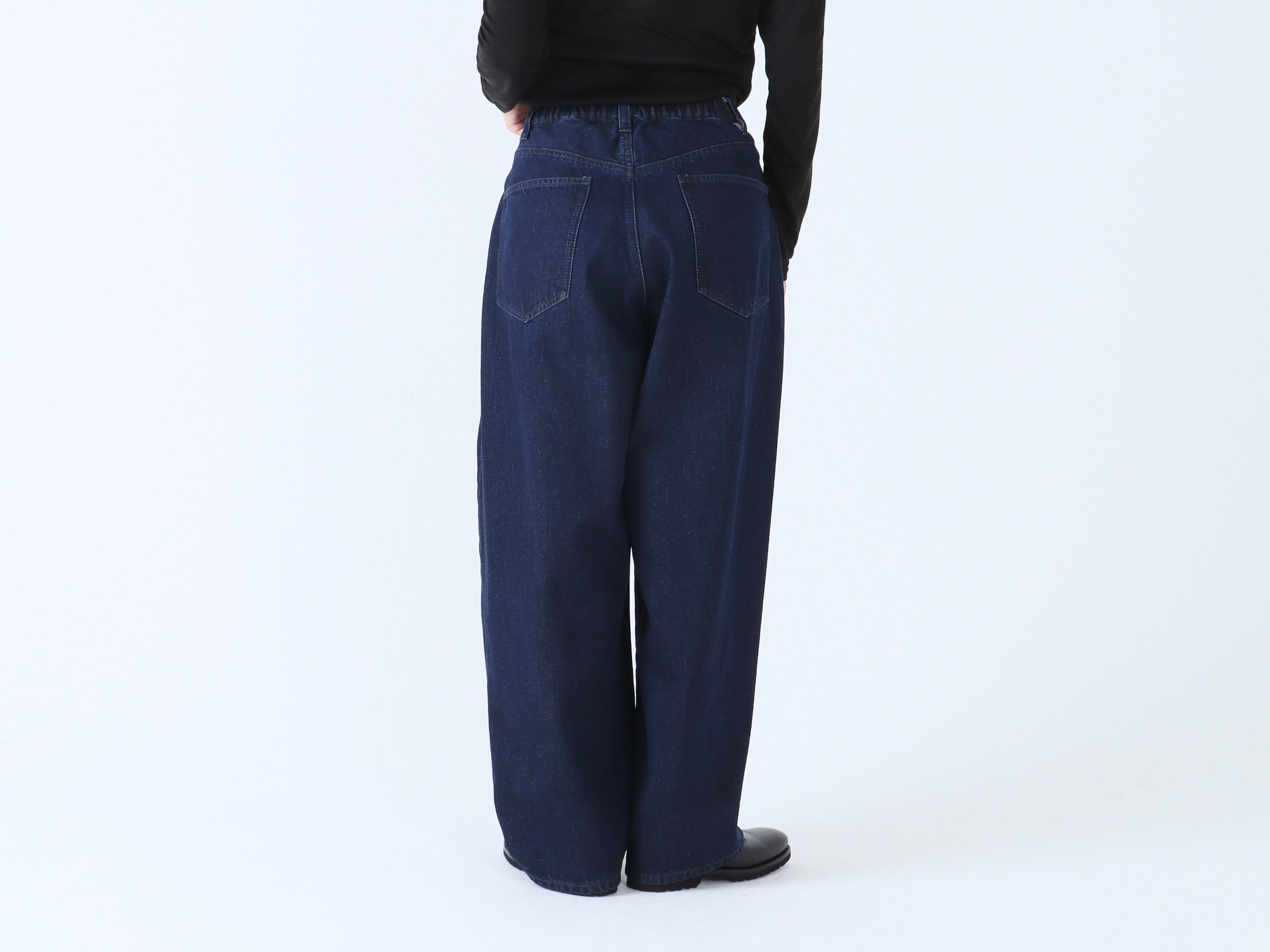 綿デニム(インディゴ) オーバータックパンツ – factory