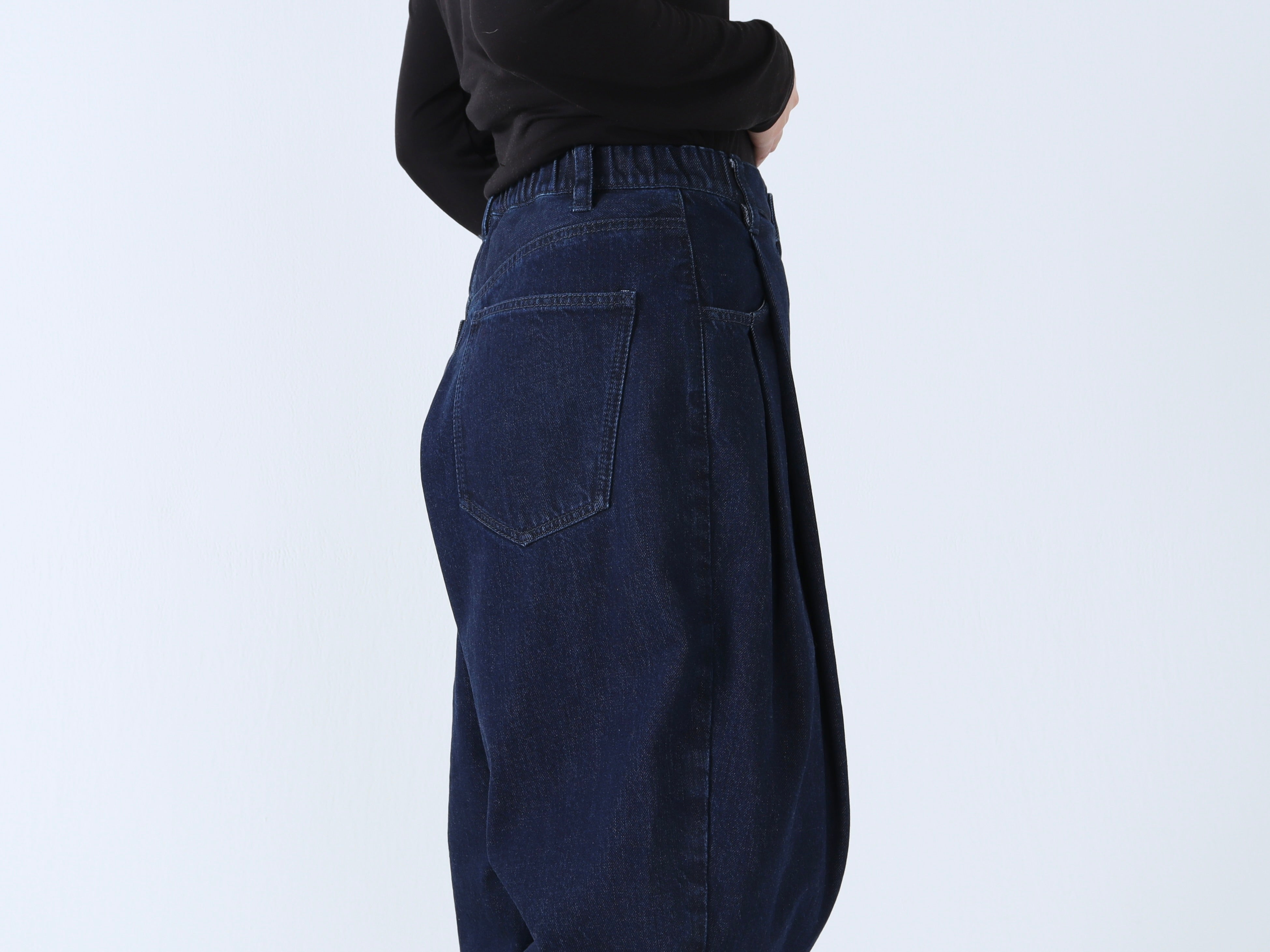 綿デニム(インディゴ) オーバータックパンツ – factory
