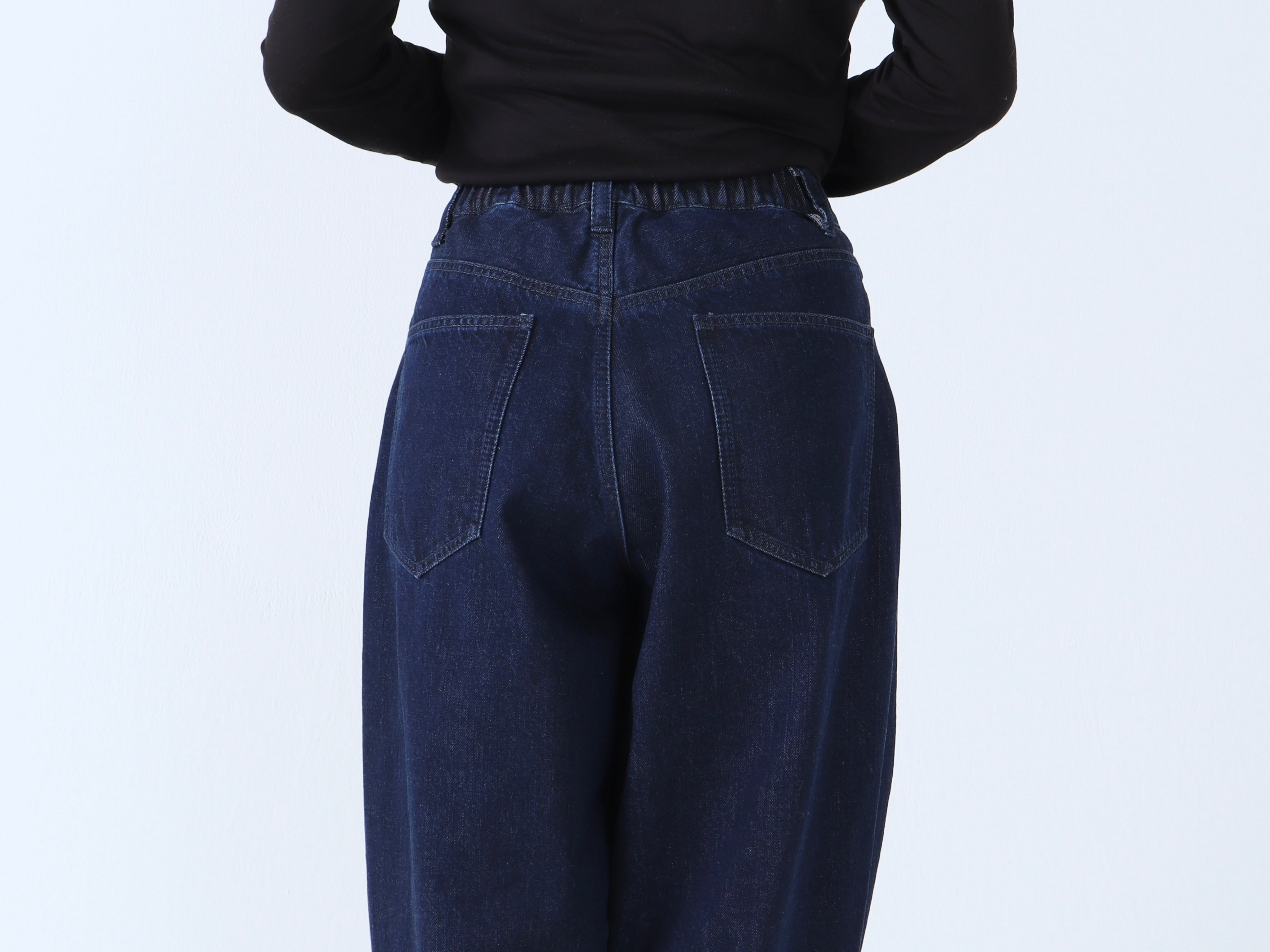 綿デニム(インディゴ) オーバータックパンツ – factory