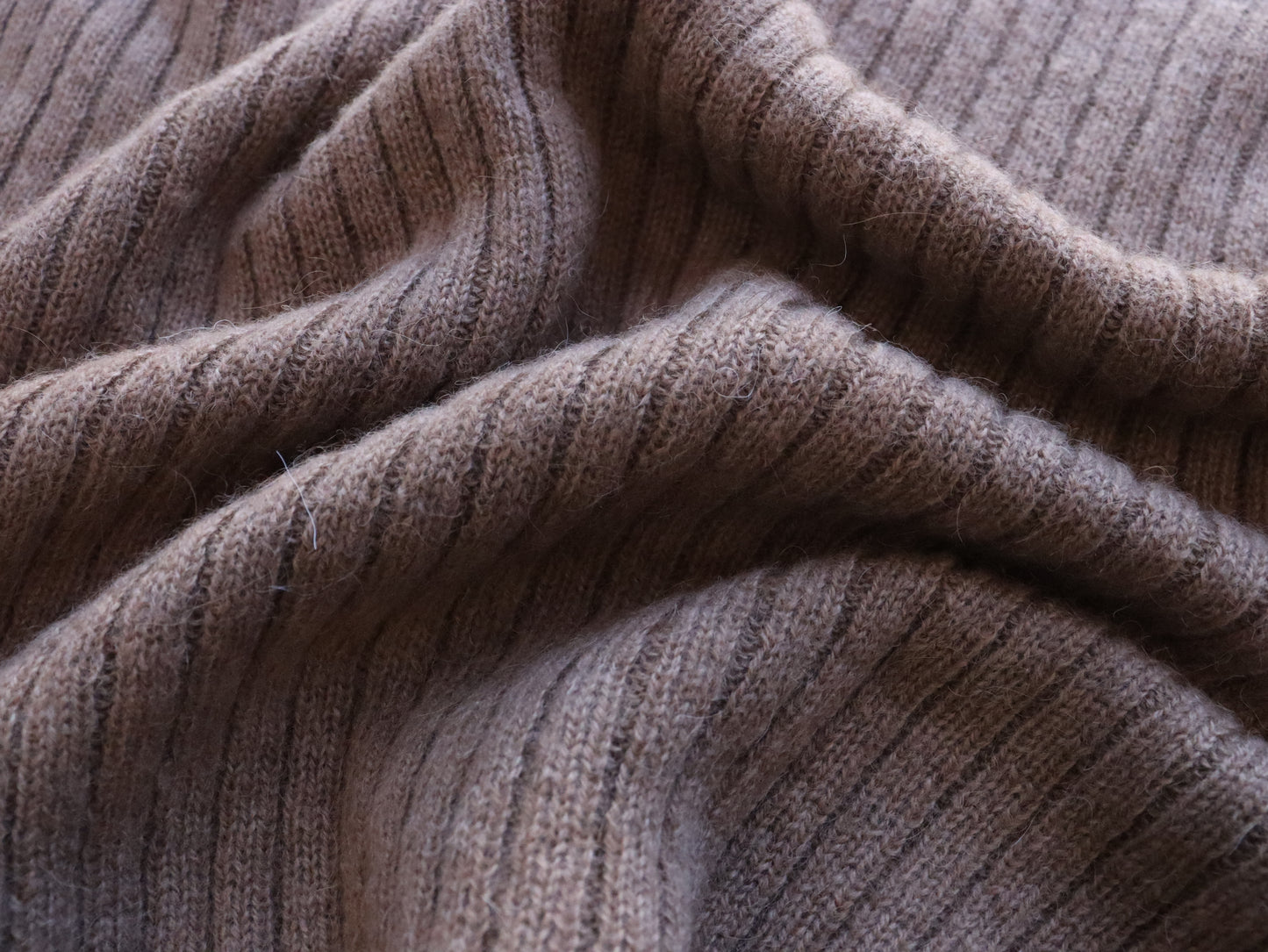 ベビーキャメル リブタートルネックセーター