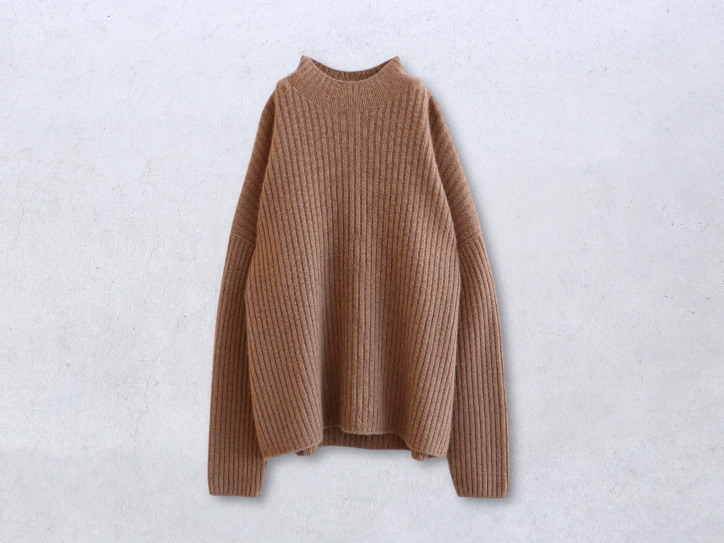 【NEW】ベビーキャメル リブハイネックセーター