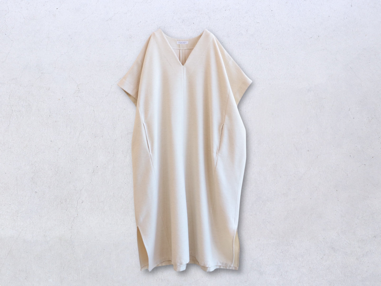 綿ウール朱子織 ポンチョワンピース