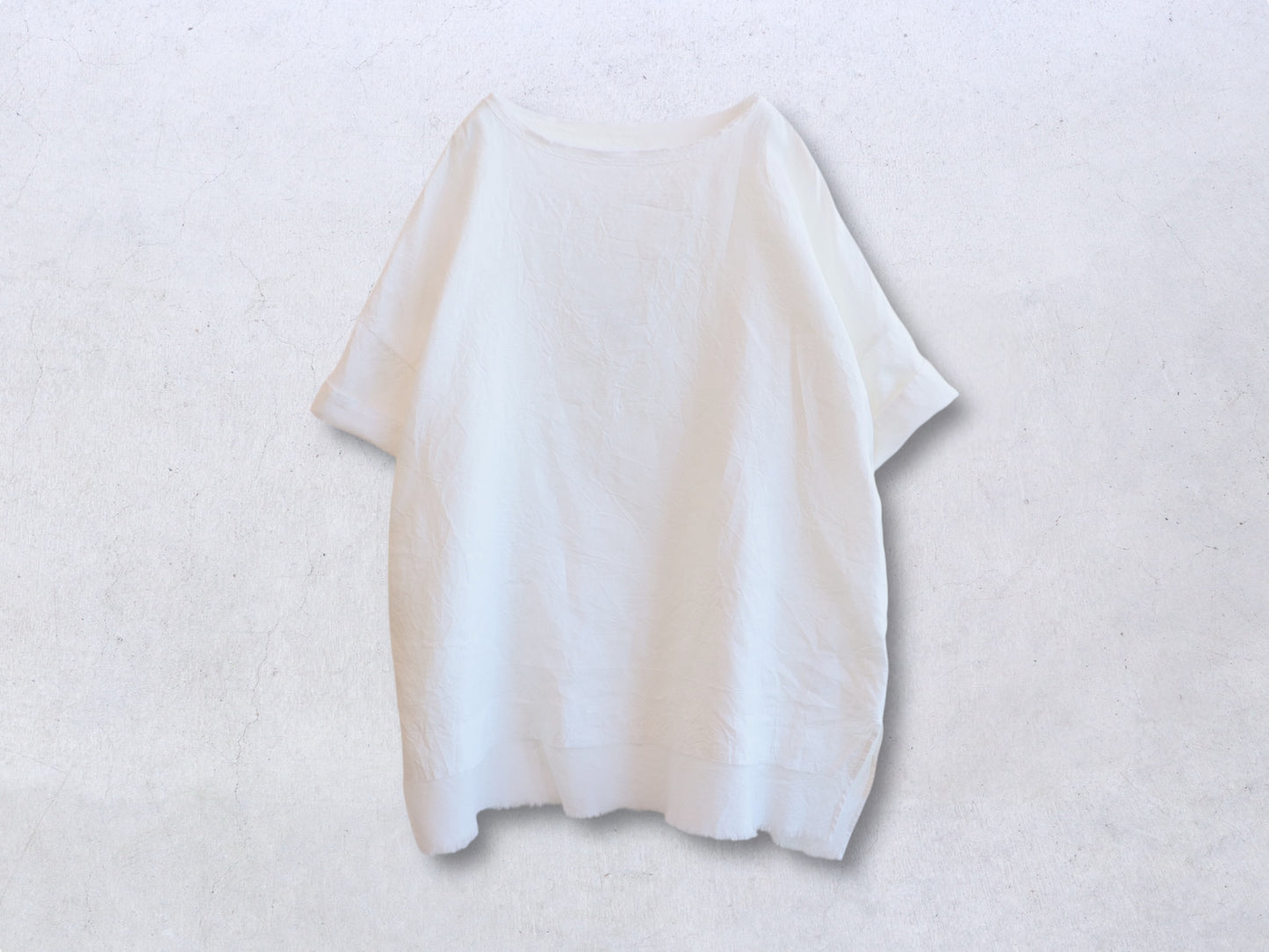 アイリッシュリネン シワ加工 チュニックブラウス