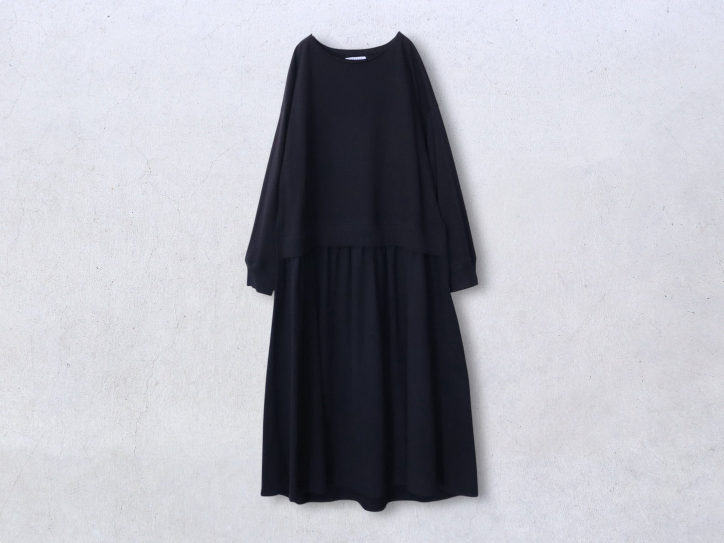 綿カットソー×綿40/2 ドッキングワンピース