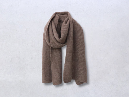 【NEW】ブラックカシミヤ 片あぜマフラー