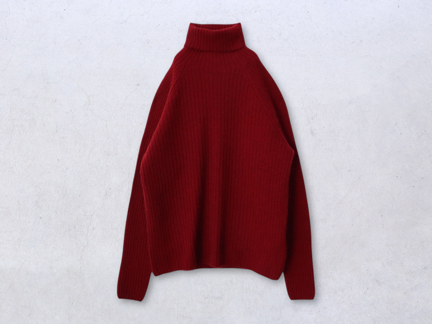 ベビーキャメル リブタートルネックセーター