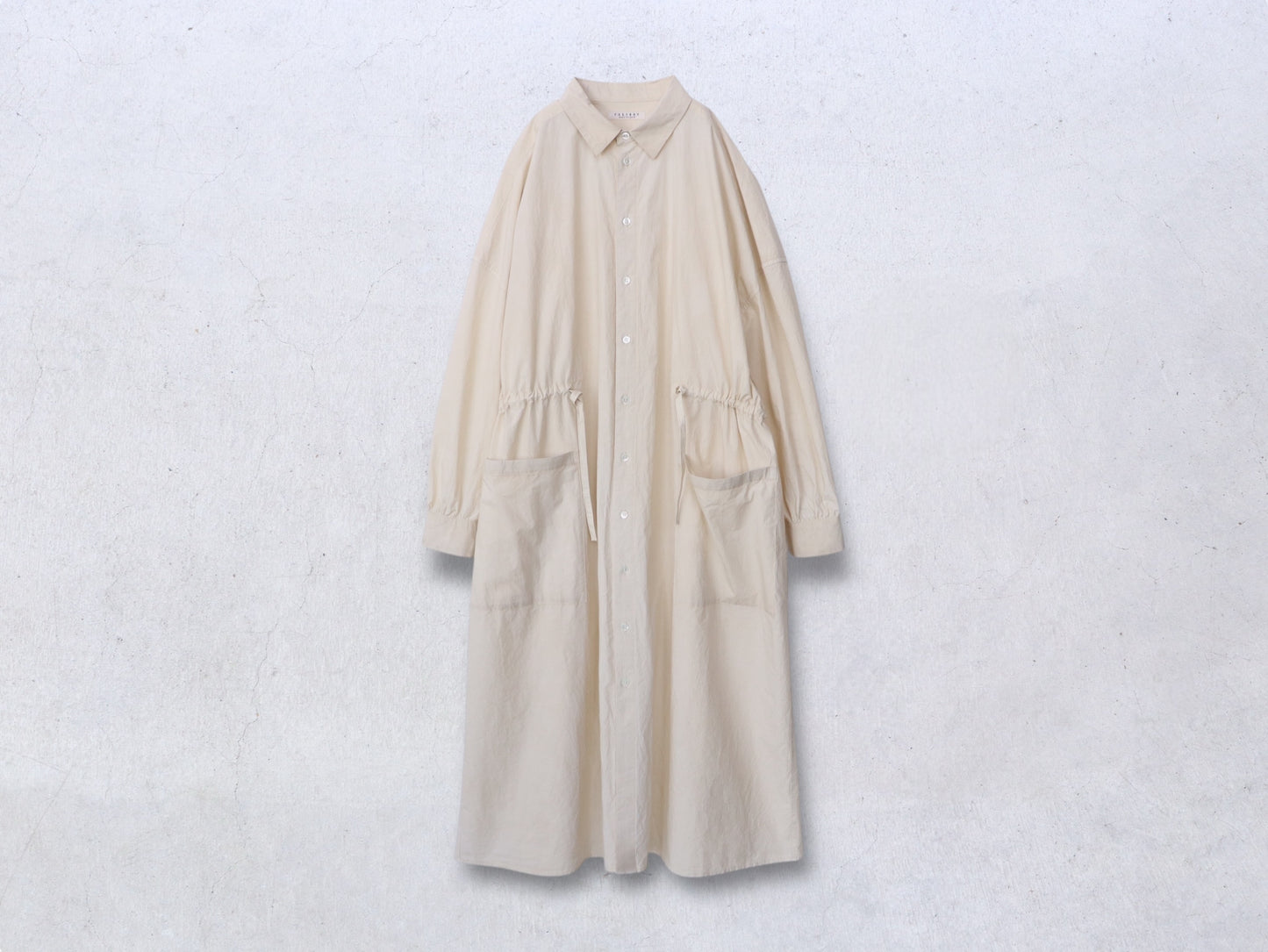 綿近江晒 ロングシャツワンピース