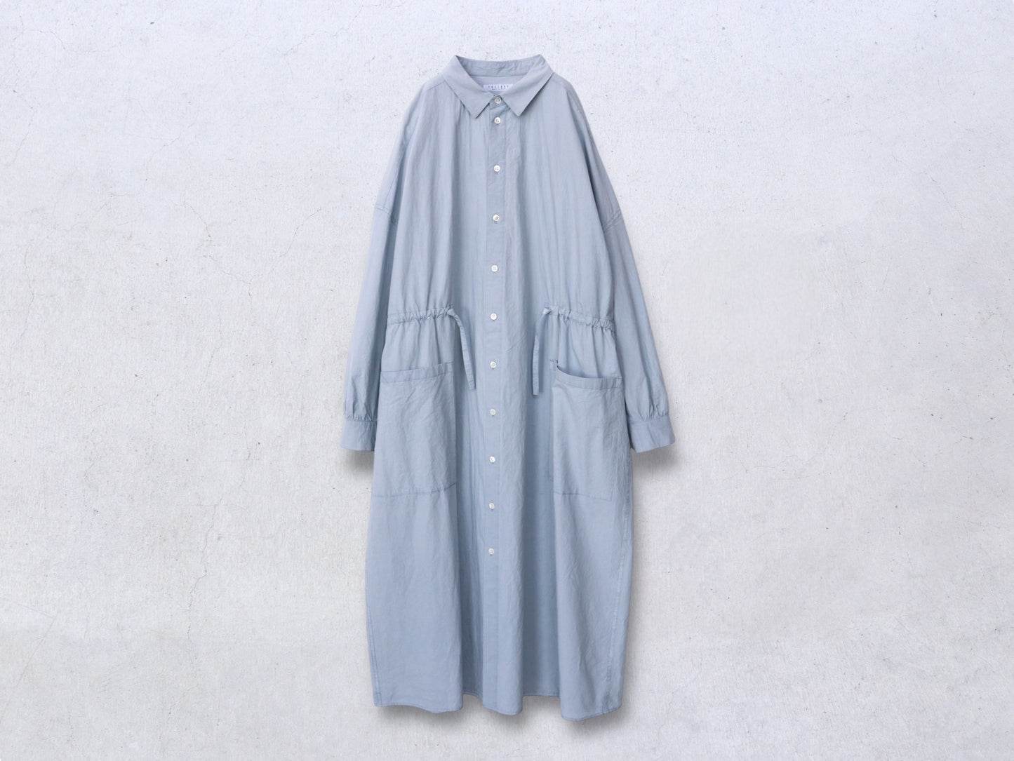 綿近江晒 ロングシャツワンピース