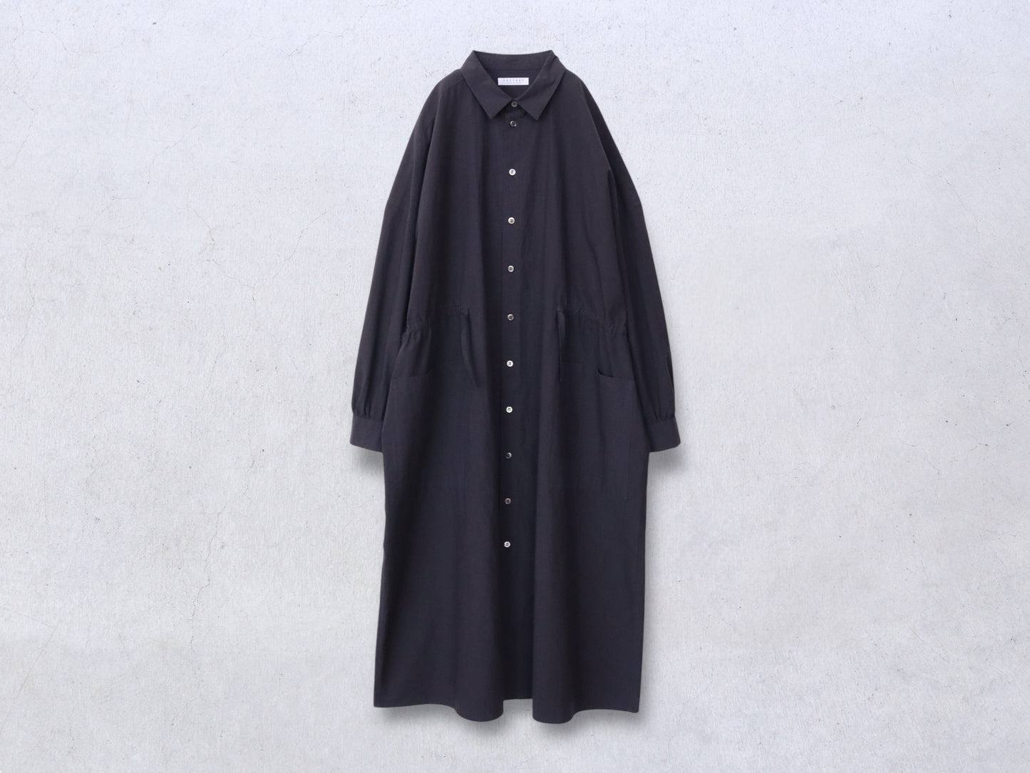 綿近江晒 ロングシャツワンピース