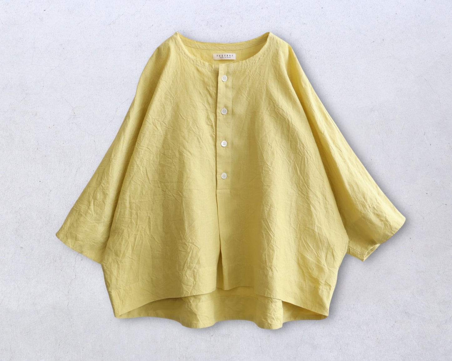 【NEW】アイリッシュリネン シワ加工 プルオーバードルマンブラウス