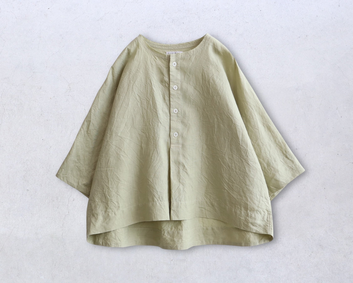 【NEW】アイリッシュリネン シワ加工 プルオーバードルマンブラウス