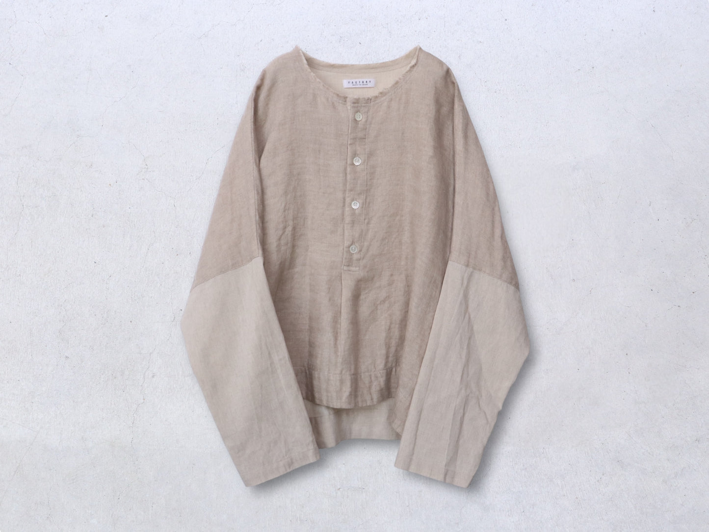 【NEW】綿麻Wガーゼ×綿麻 ドルマンブラウス