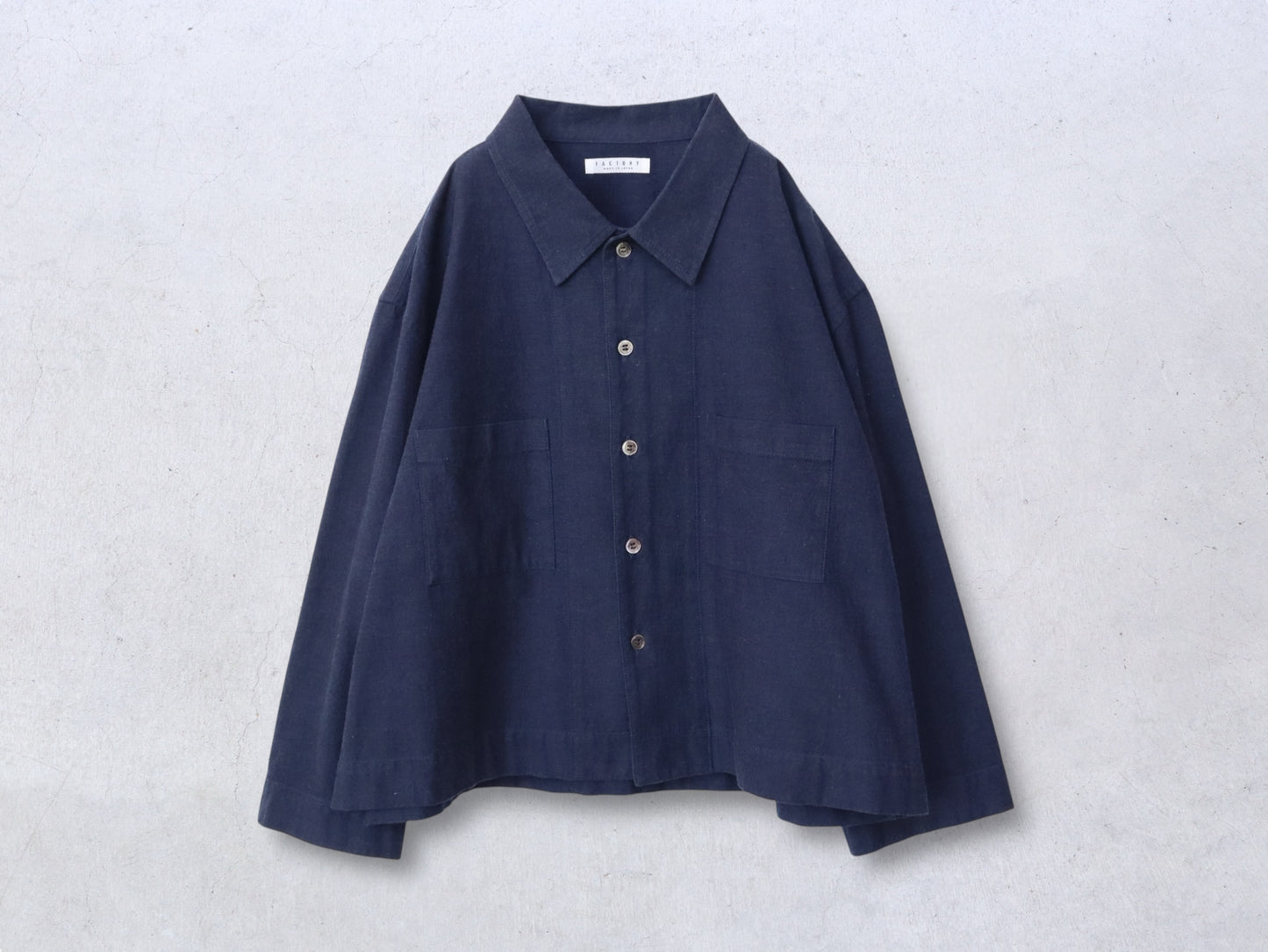 綿藍染 ボックスショートシャツ