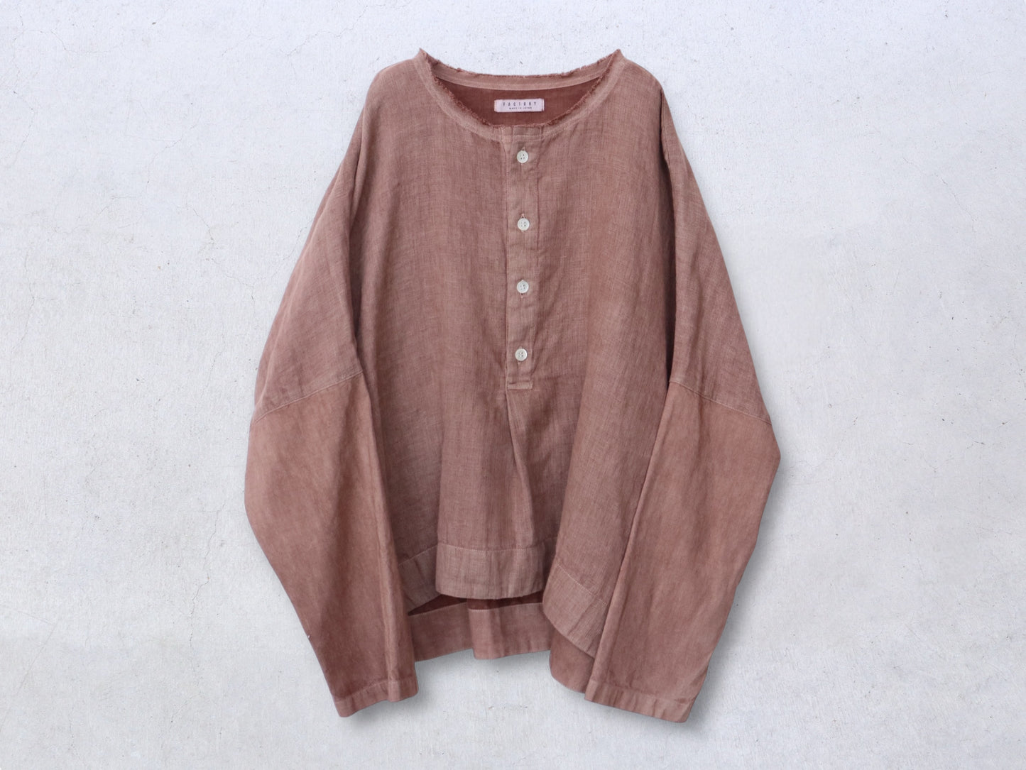 【NEW】綿麻Wガーゼ×綿麻 ドルマンブラウス