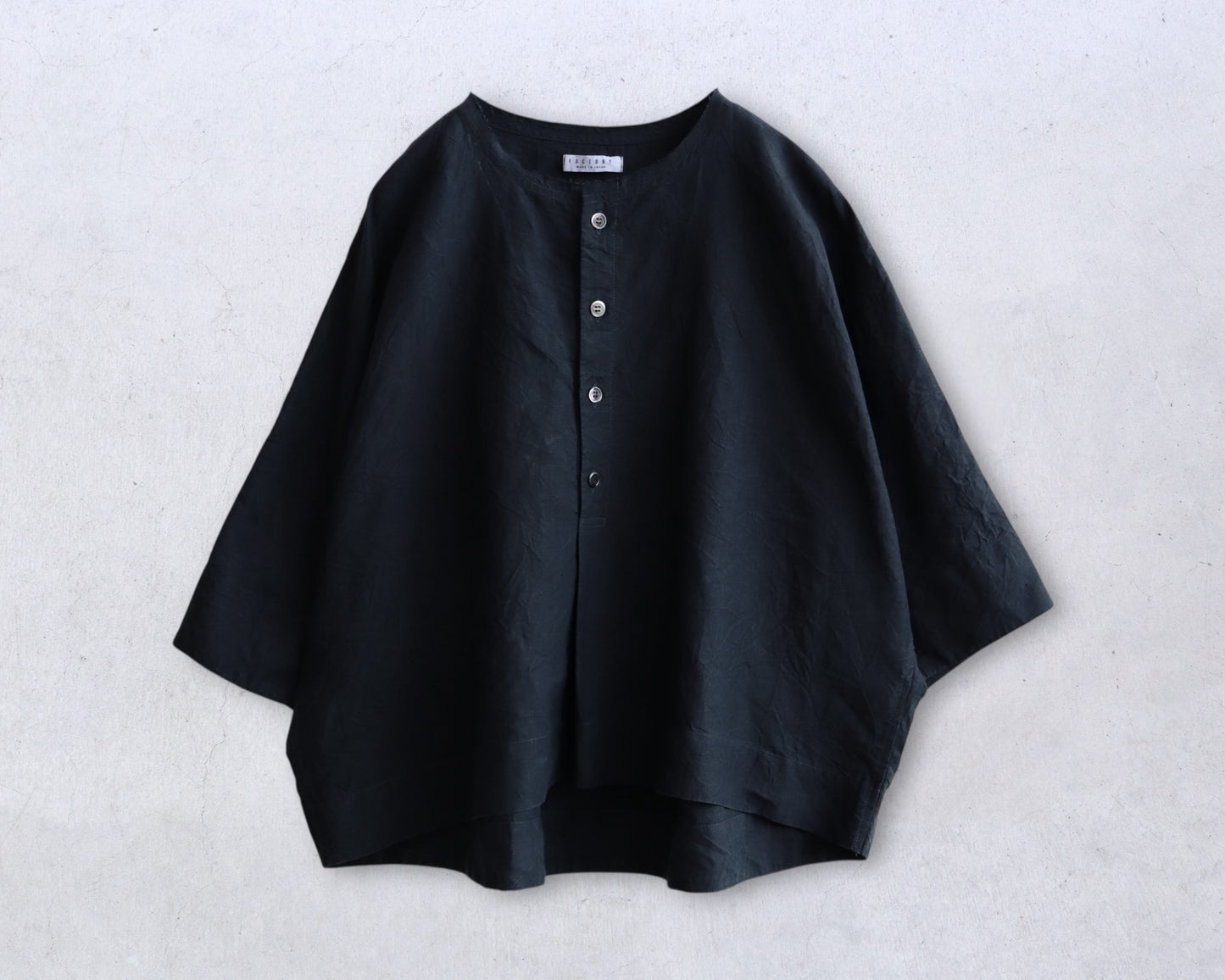 【NEW】アイリッシュリネン シワ加工 プルオーバードルマンブラウス