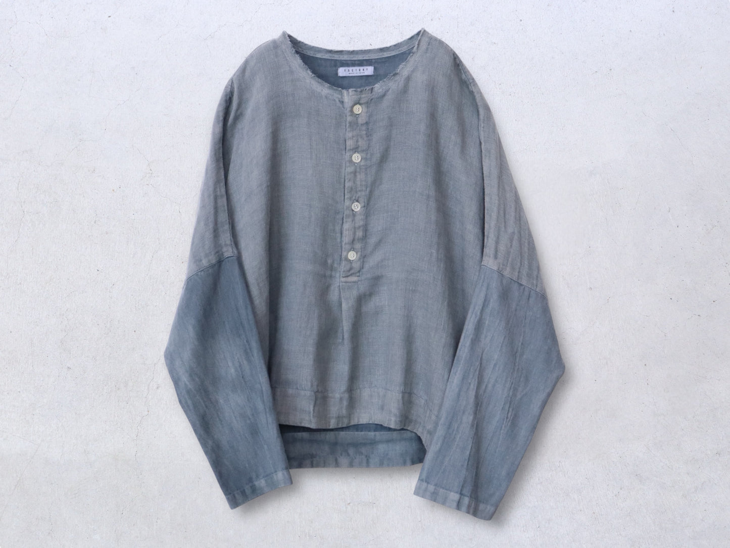 【NEW】綿麻Wガーゼ×綿麻 ドルマンブラウス