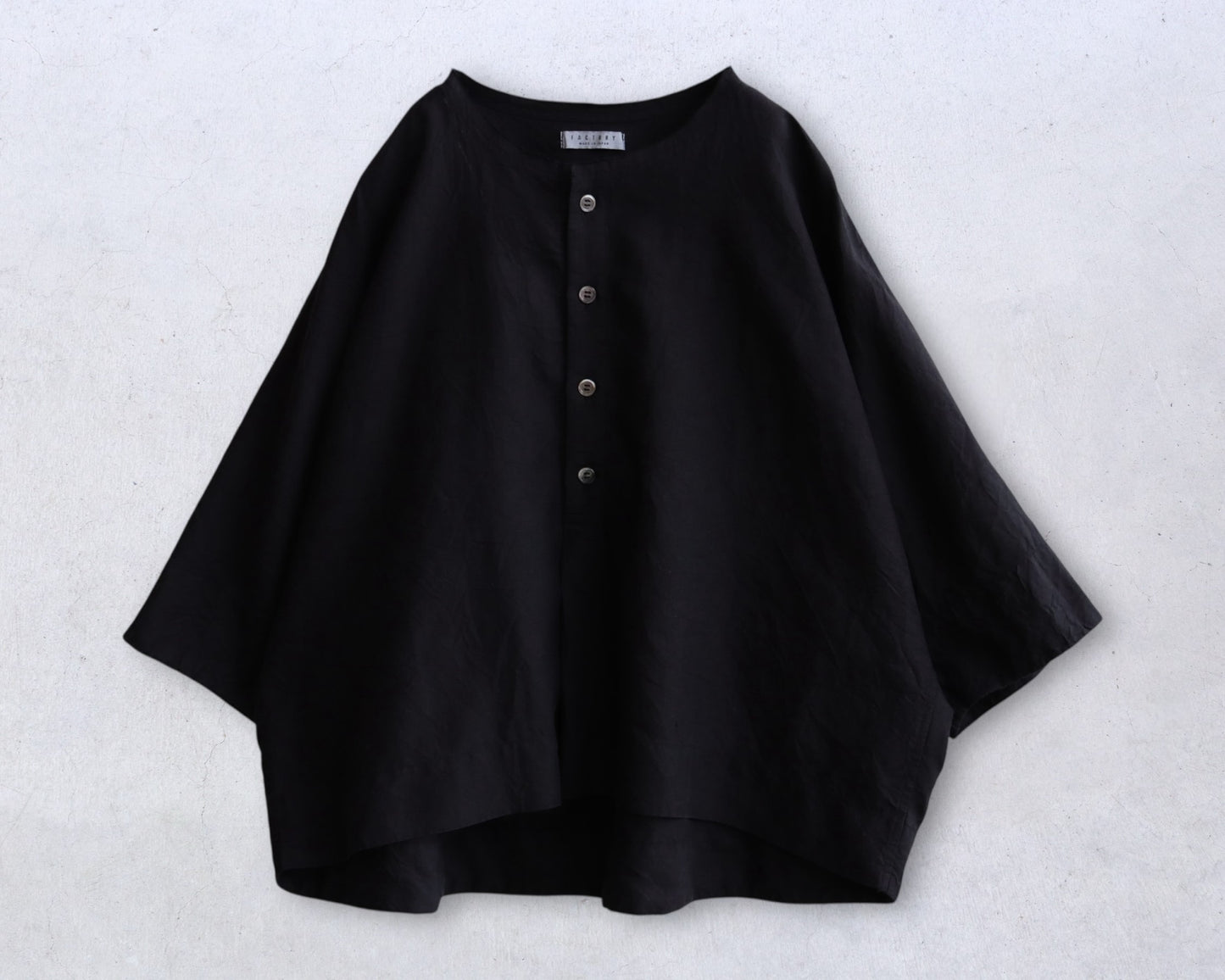 【NEW】アイリッシュリネン シワ加工 プルオーバードルマンブラウス