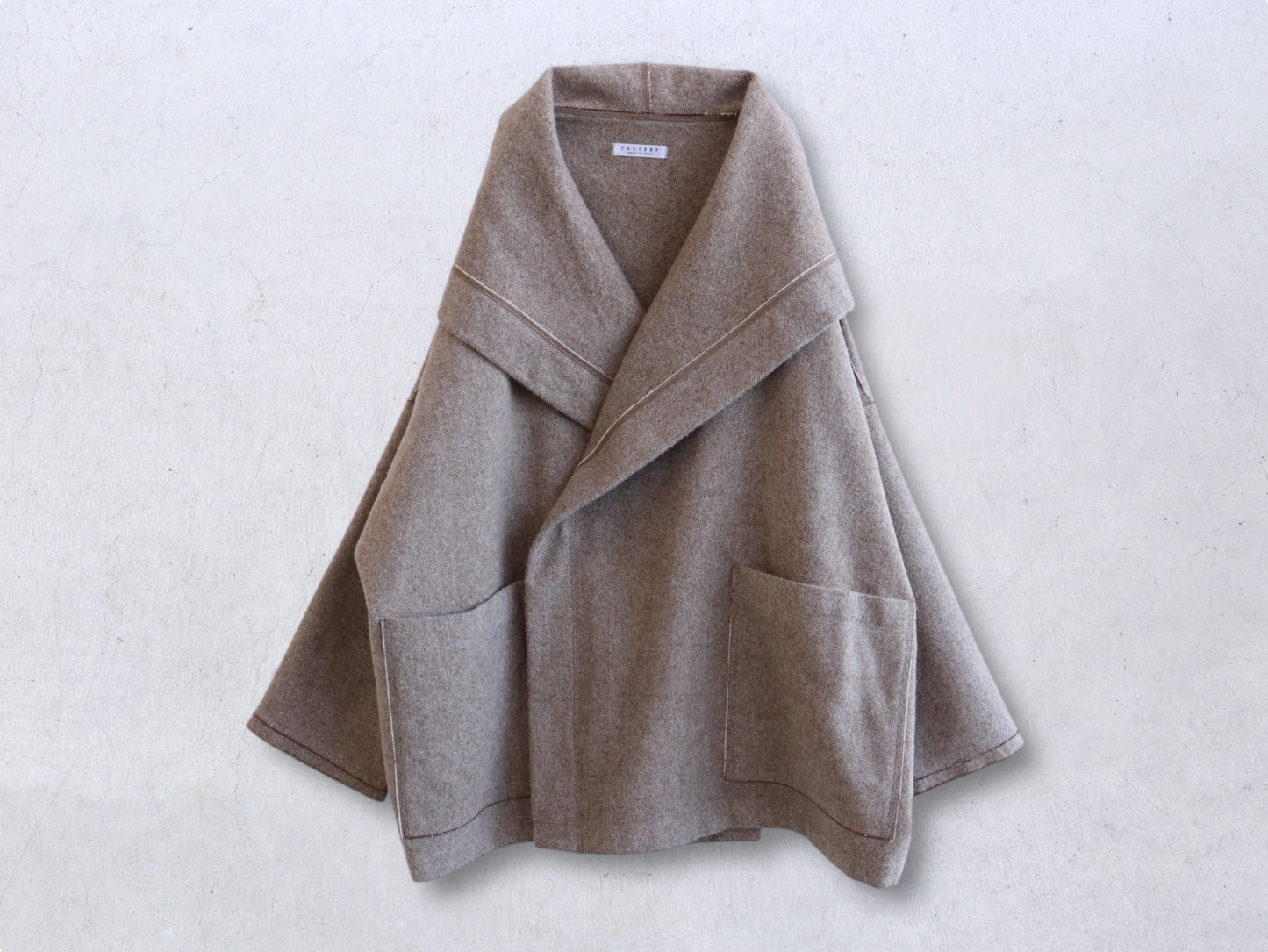 【NEW】ウールやぶれ織 ショールコート