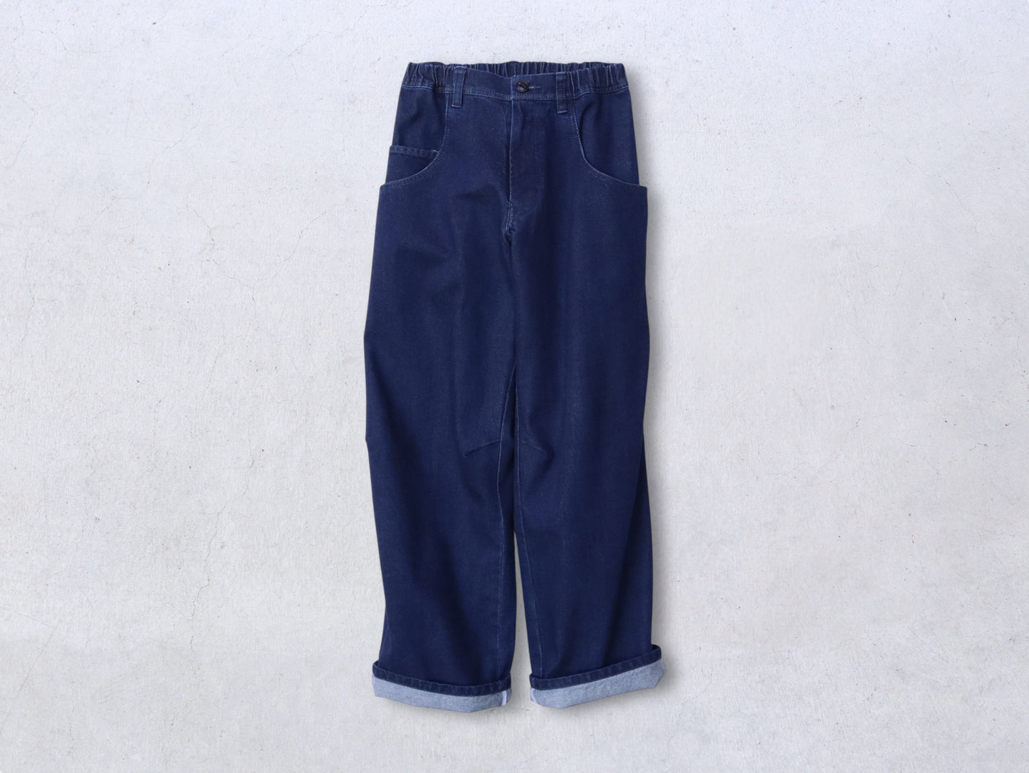 綿デニム(インディゴ) ロールアップパンツ