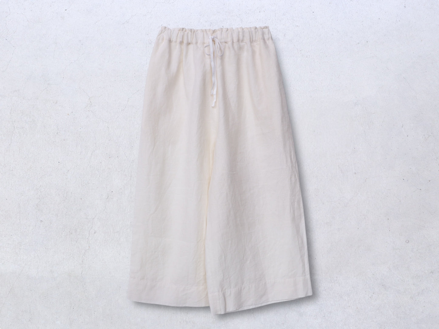 アイリッシュリネン ワイドゴムパンツ