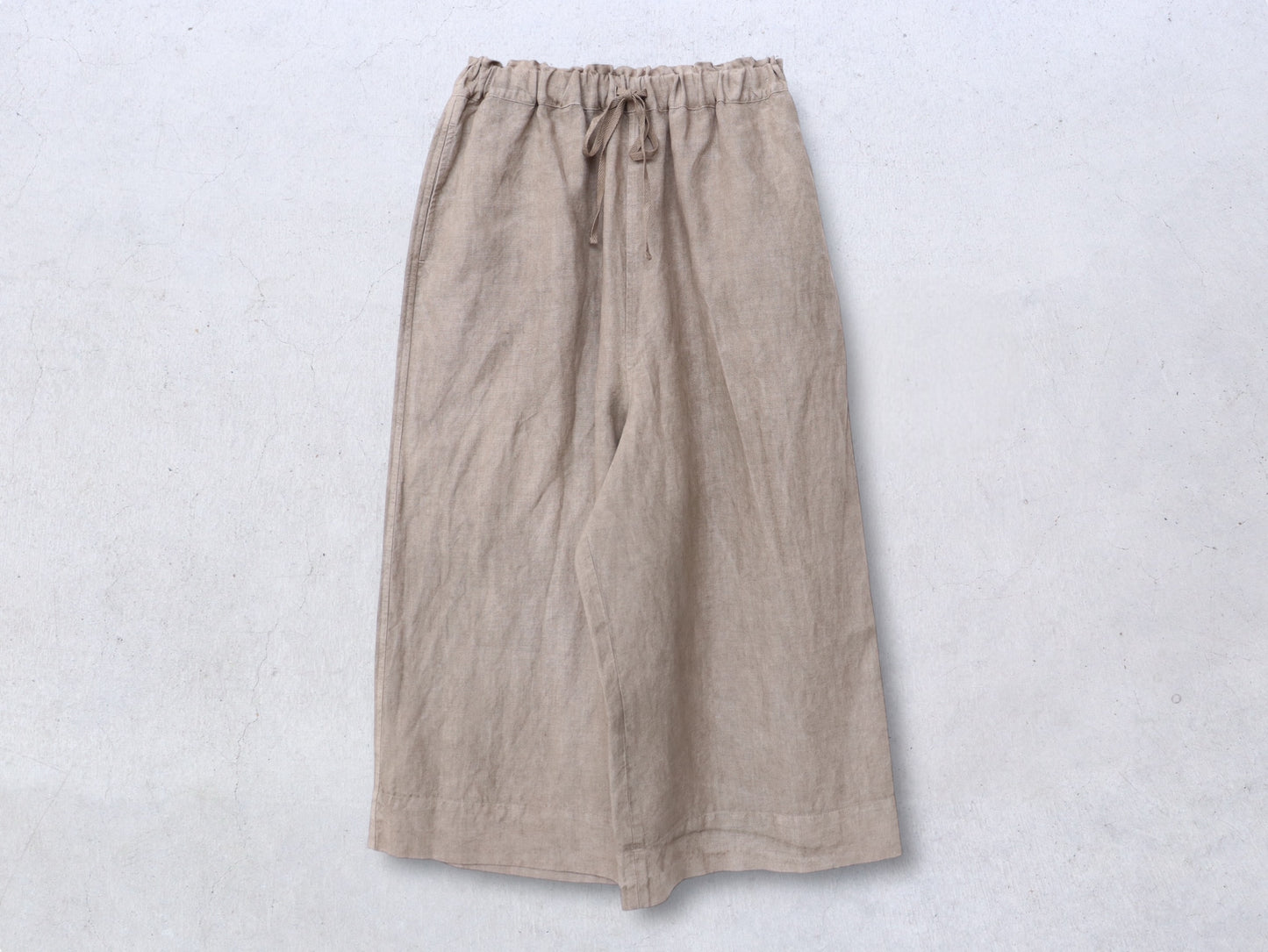 アイリッシュリネン ワイドゴムパンツ