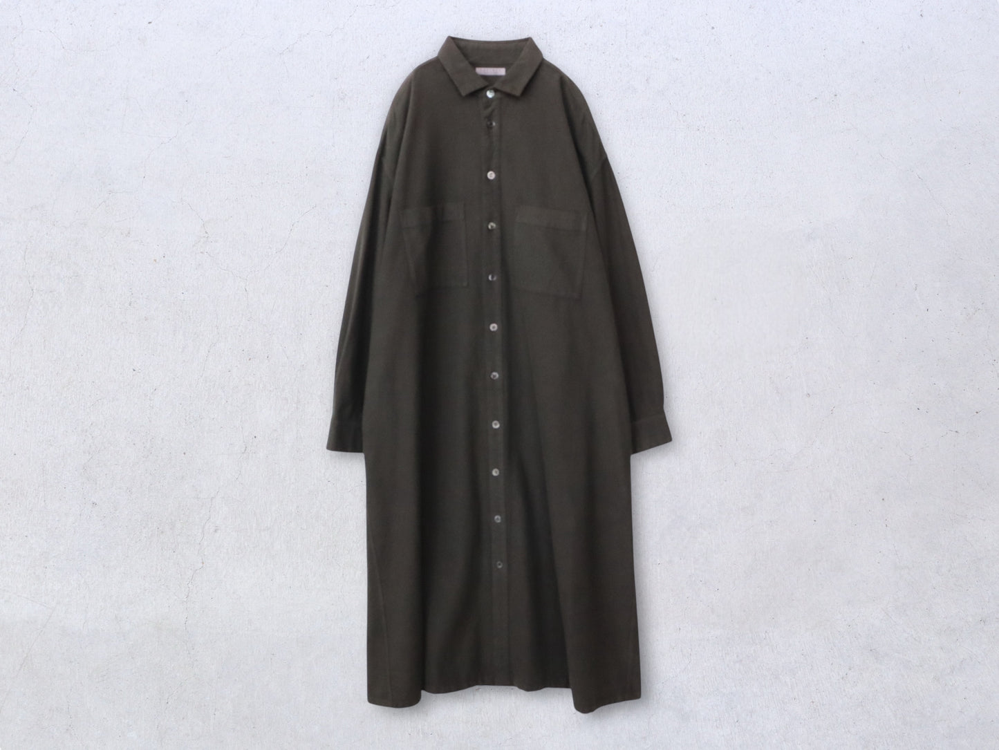 綿ネル ロングシャツワンピース