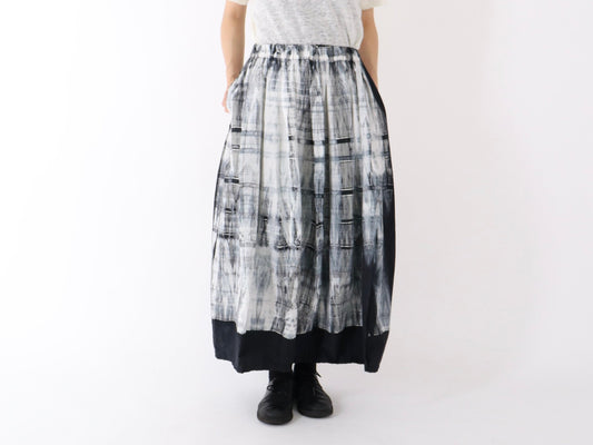 23SS｜S-03｜綿 近江晒 板染め パイピング Skirt